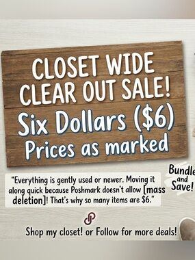$6 closet sale. Bundle and save!